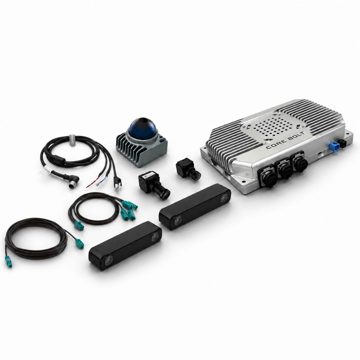 Core Bolt Perception Kit — Edge AI computer with GMSL cameras and cables